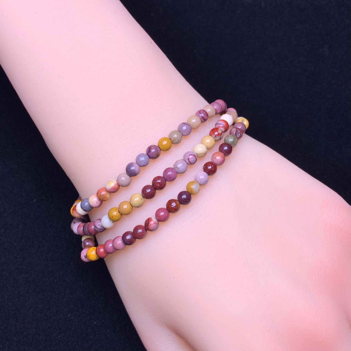 Mookite Jasper 3circle bracelet 4mm 1pc (SL747)