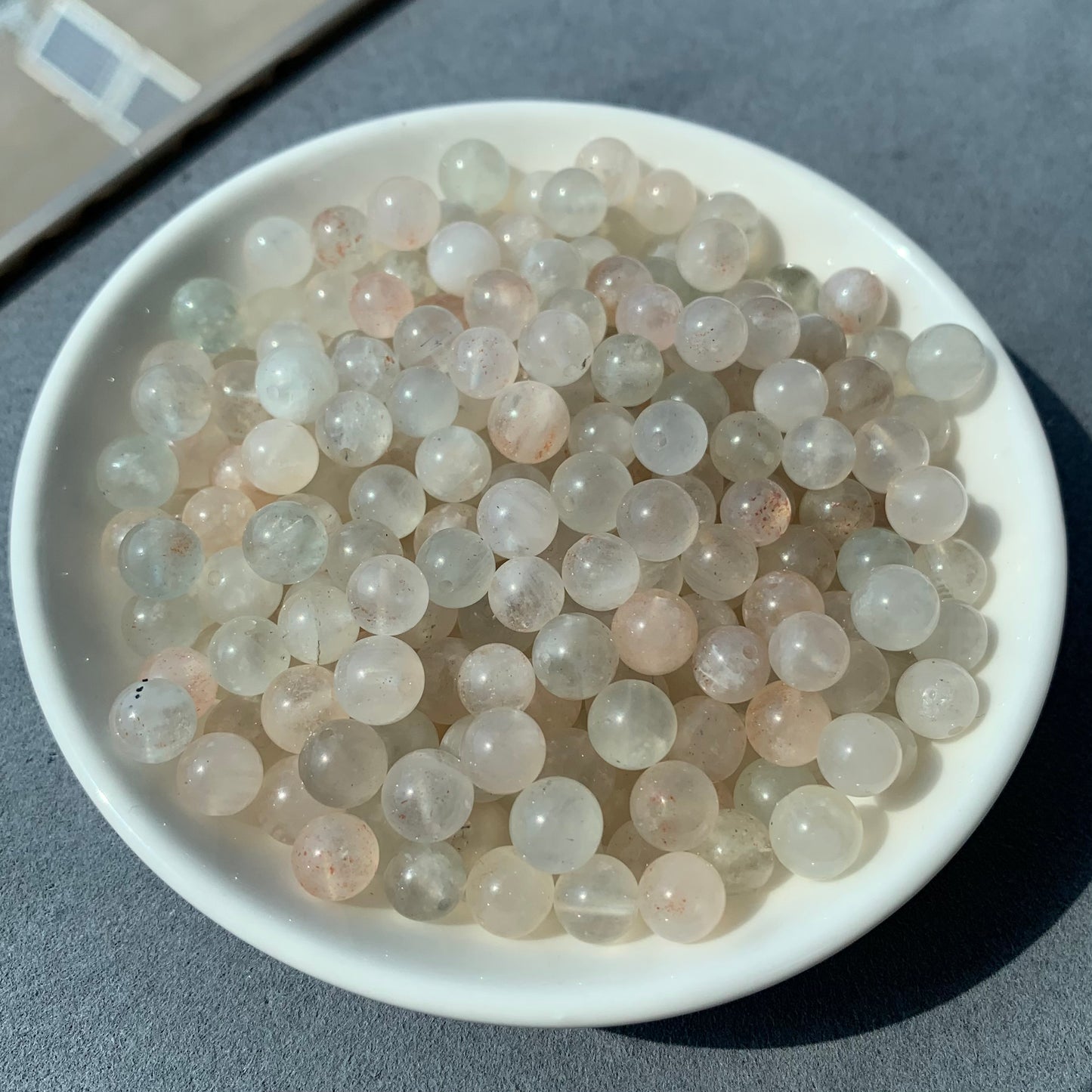 Arusha Sunstone bead 132pcs 7-8mm/ 1 bowl- (NAT34)