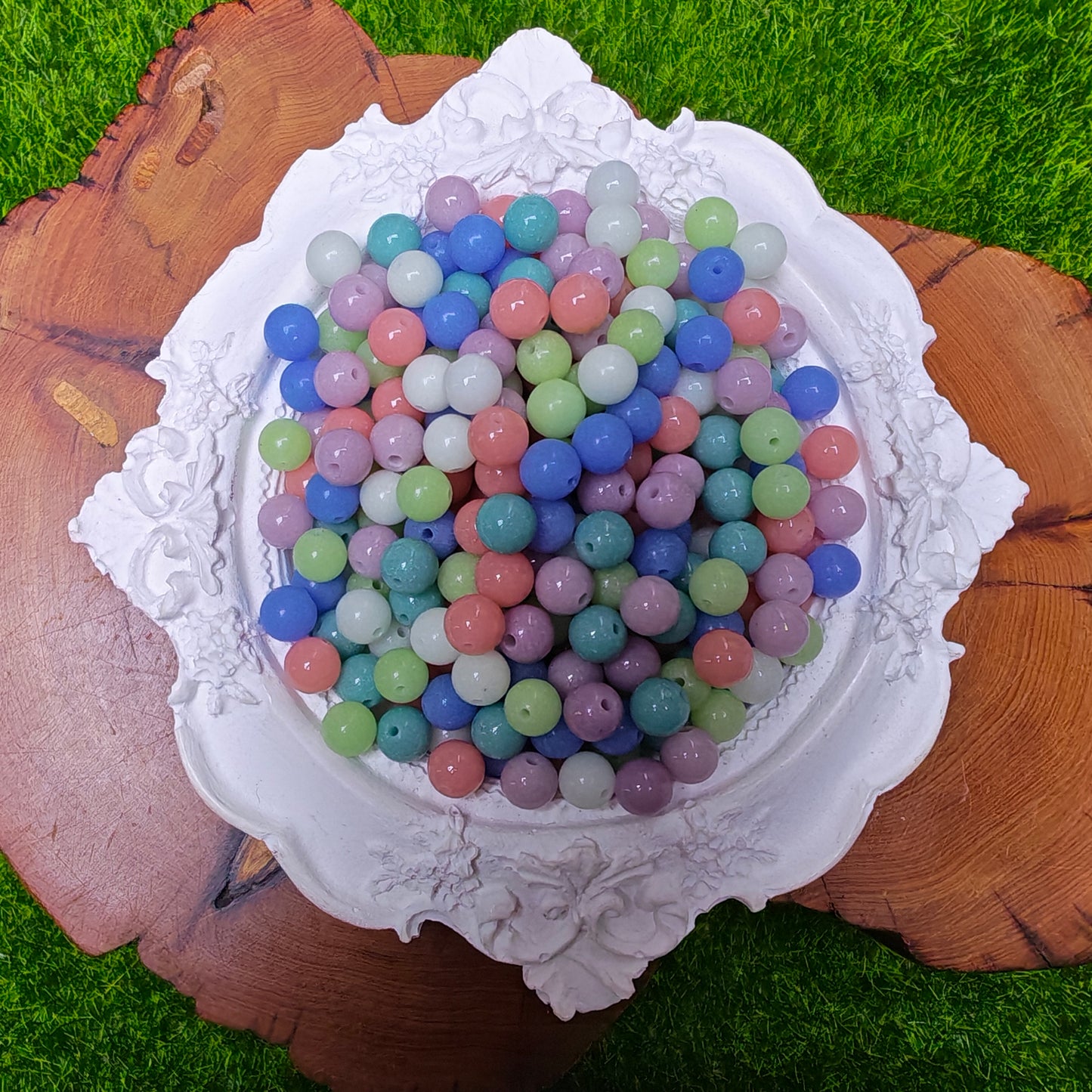 Luminous Jade(man-made) BUY 1 GET 1 FREE crystal bead 168pcs_ 1 bowl 6mm(BOGO79)