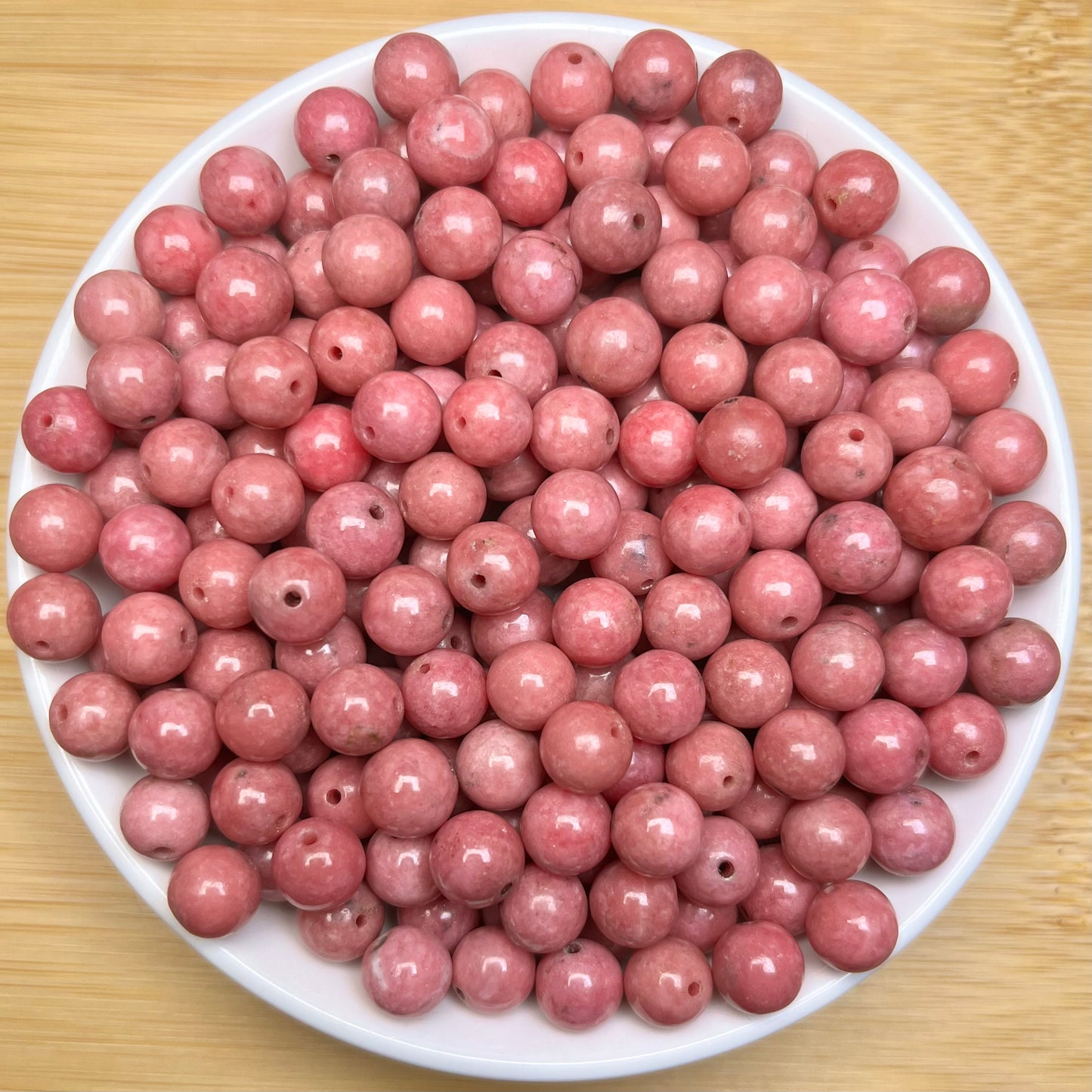 American Rose Rhodonited bead 132pcs 8mm/ 1 bowl- (NAT37)
