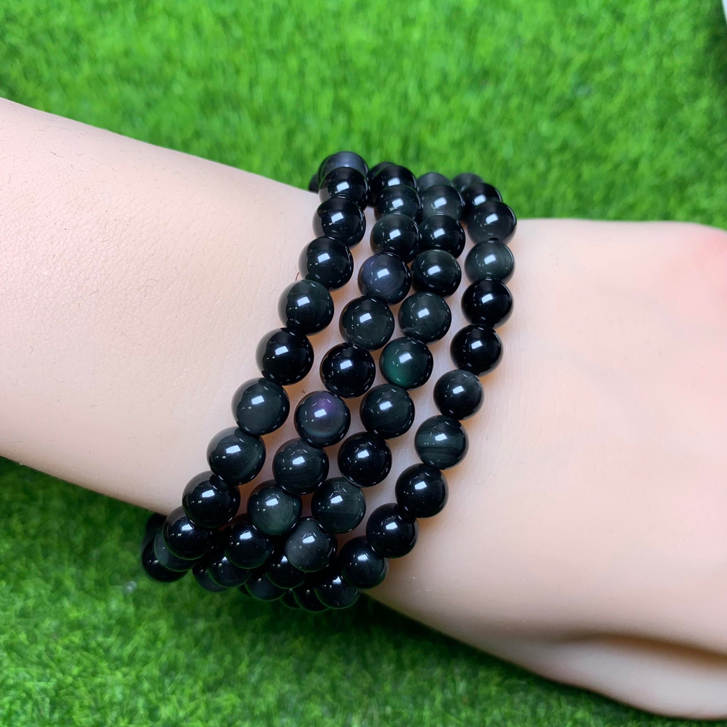 Rainbow obsidian bracelet 6mm 1pc(SL61)