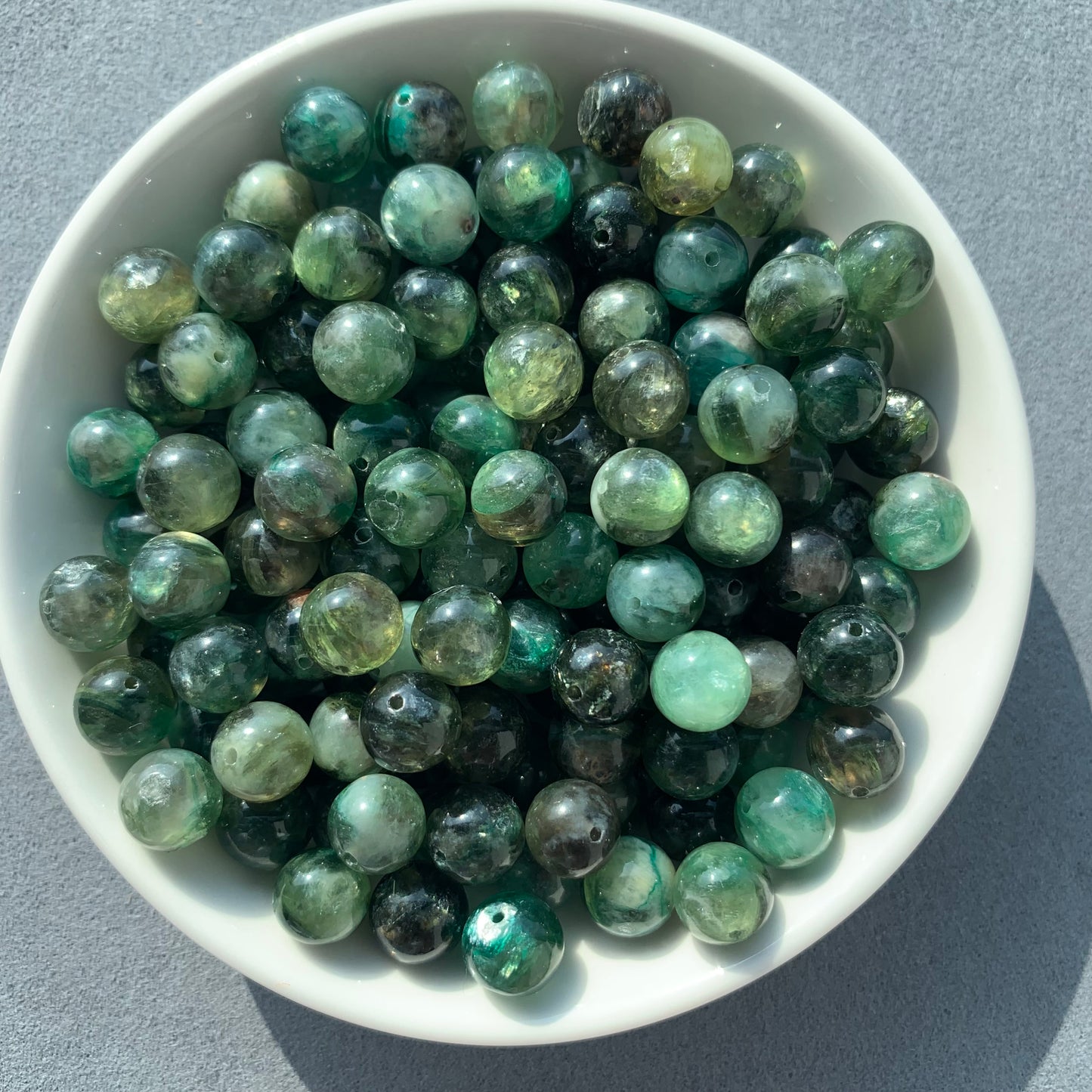 Green Emerald Quartz bead 120pcs_ 9mm/1 bowl (VIP86)