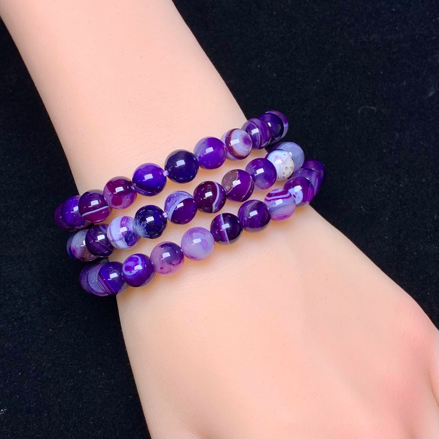 Purple Sardonyx(DYED)bracelet 8mm 1pc (SL144)