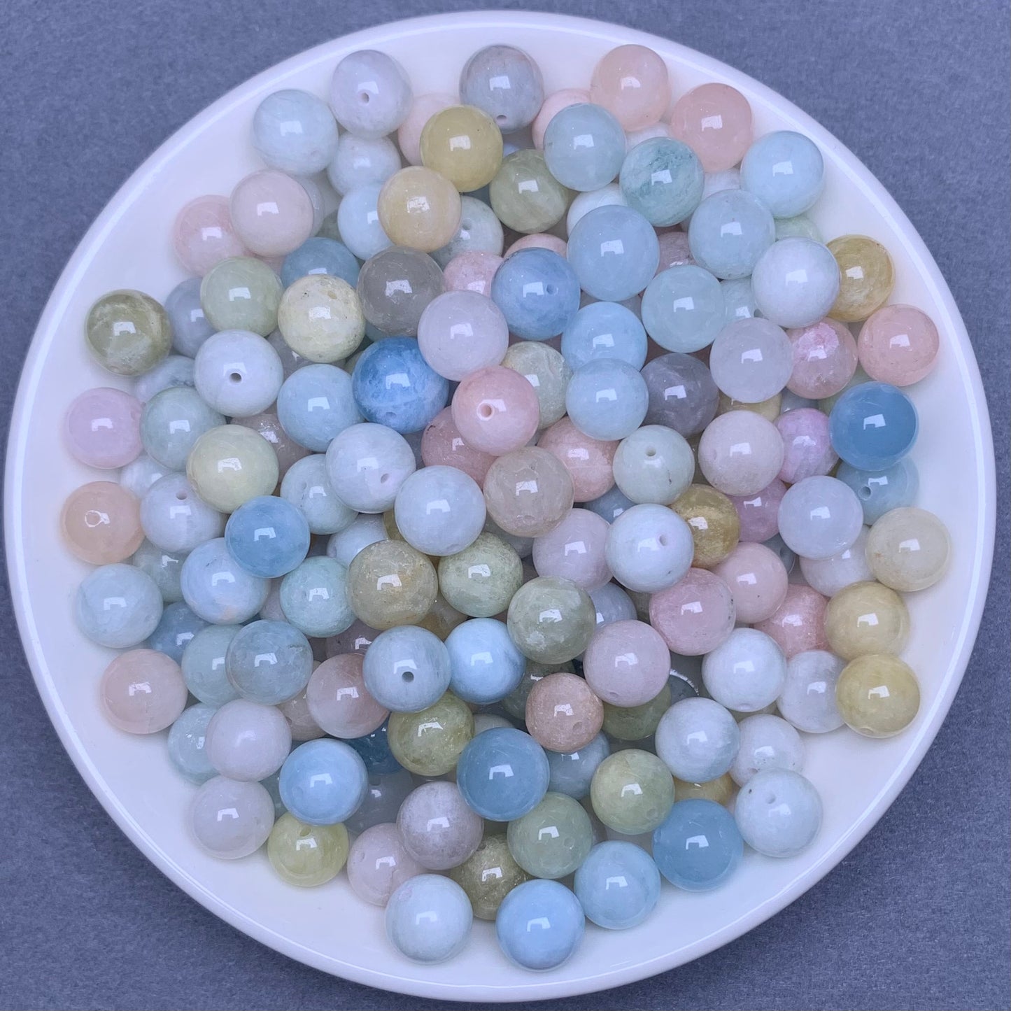 Morganite bead 92pcs_ 1 bowl 8mm(VIP12)