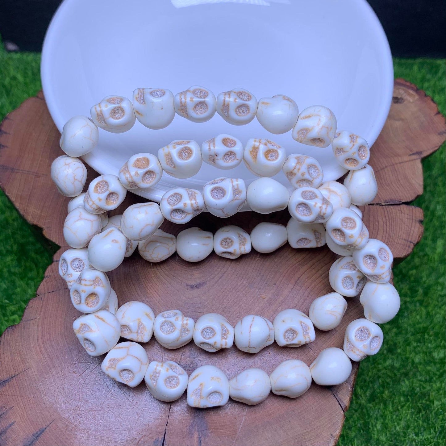 Skull(man-made)bracelet 8*10mm 1pc(SL52)