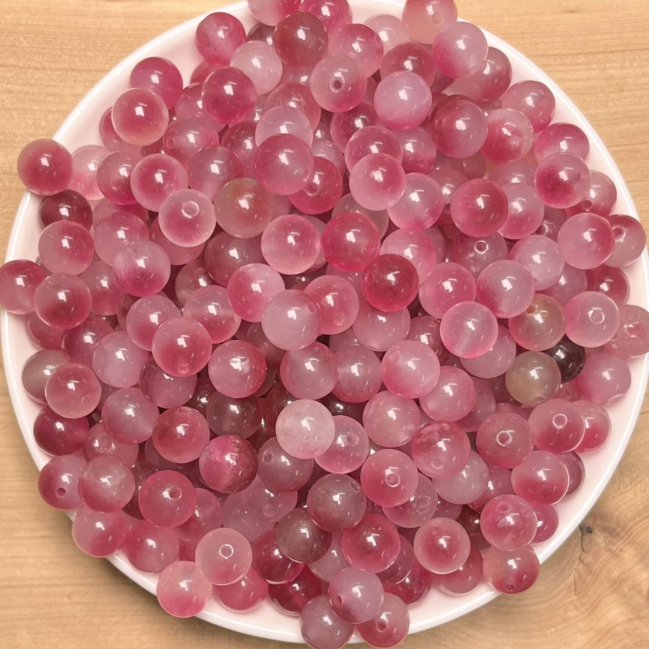 Plum Chalcedony(DYED) BUY 1 GET 1 FREE bead 132pcs_ 8mm 1 bowl(BOGO55)