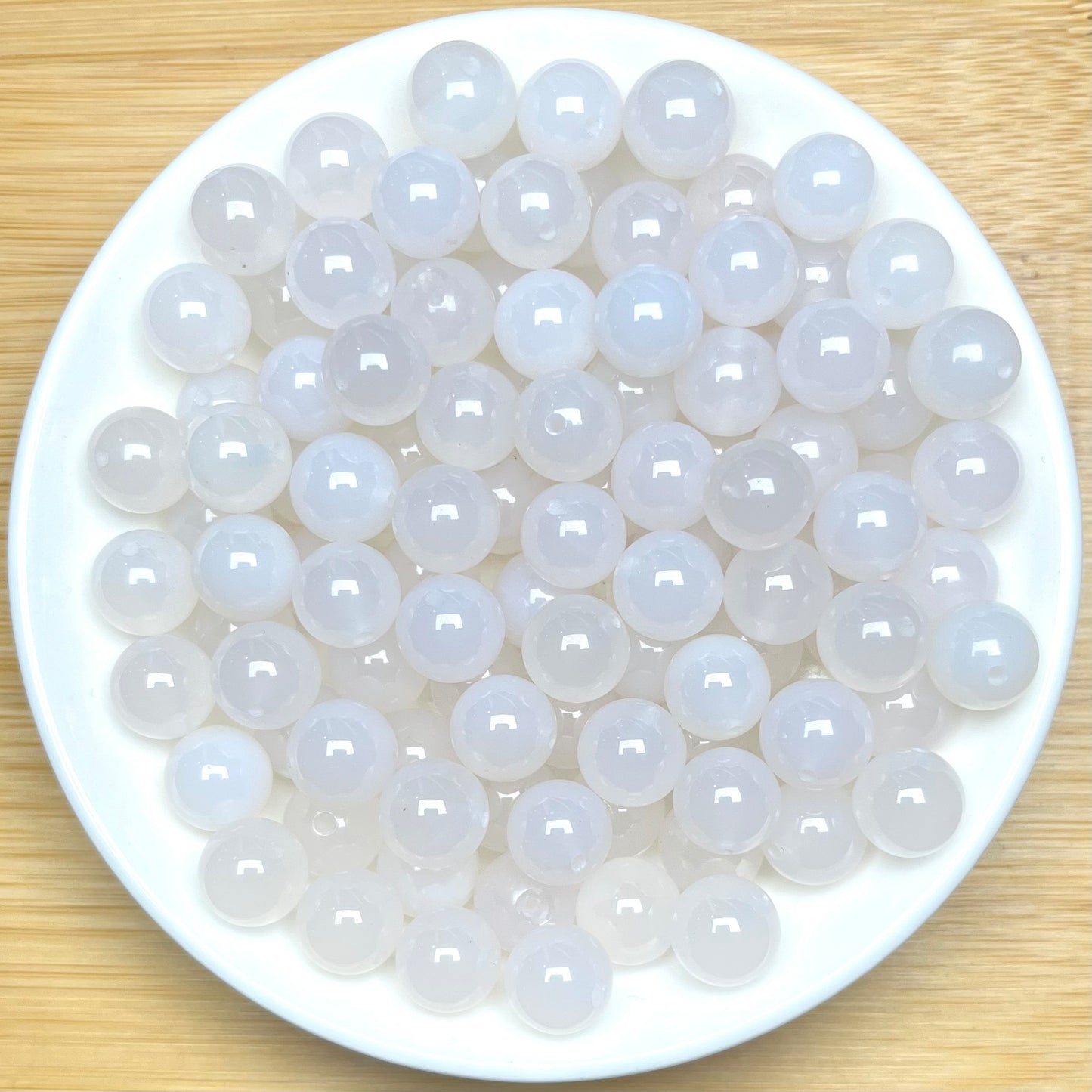 White Agate bead 108pcs_ 1 bowl 10mm(TEN54)
