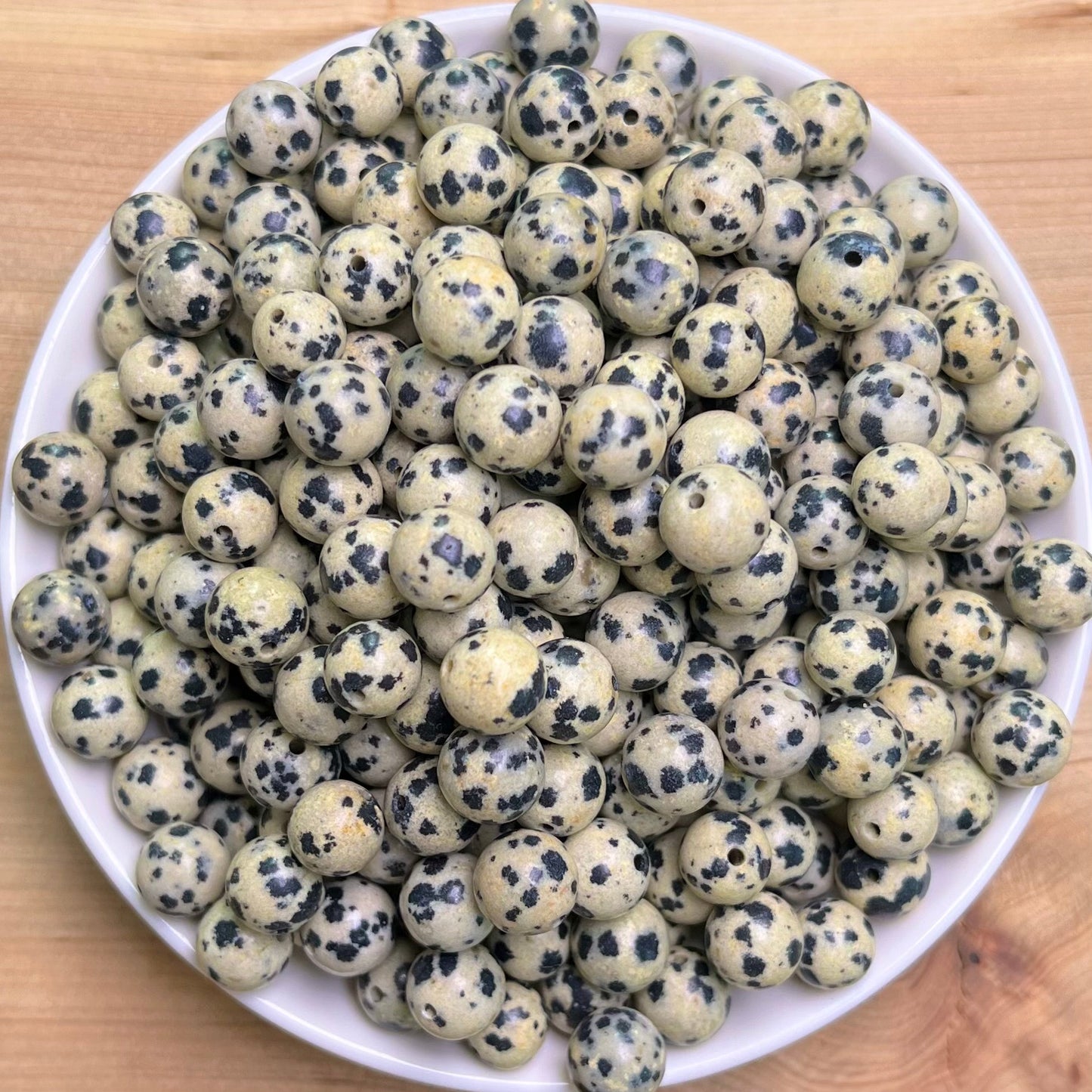 Dalmatian Jasper BUY 1 GET 1 FREE bead 132pcs_ 8mm 1 bowl(BOGO10)