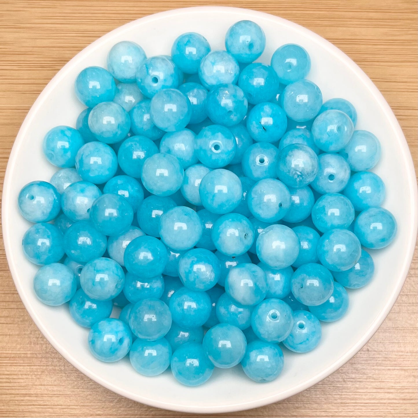 Larimar Chalcedony(DYED)bead 108pcs_ 1 bowl 10mm(TEN33)