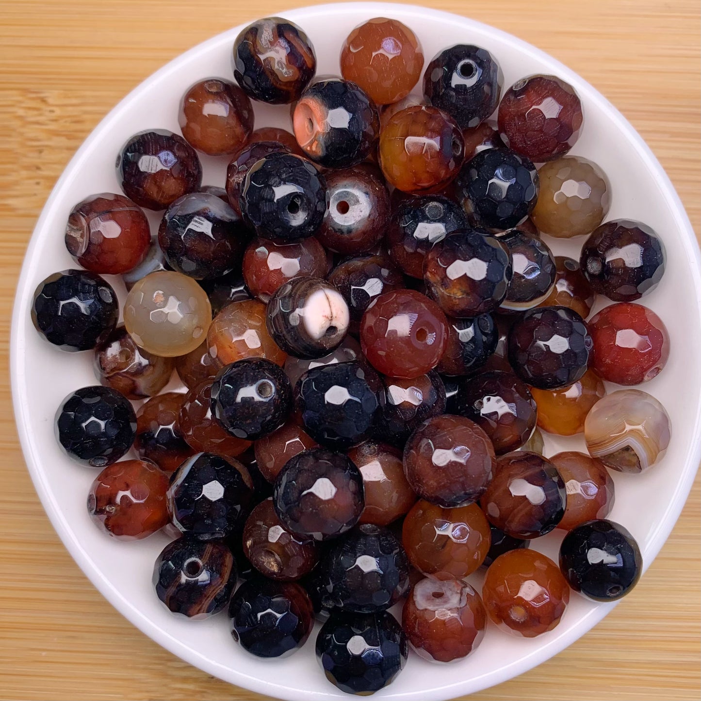 Dream Agate facet bead 72pcs_ 1 bowl 12mm(AGA40)