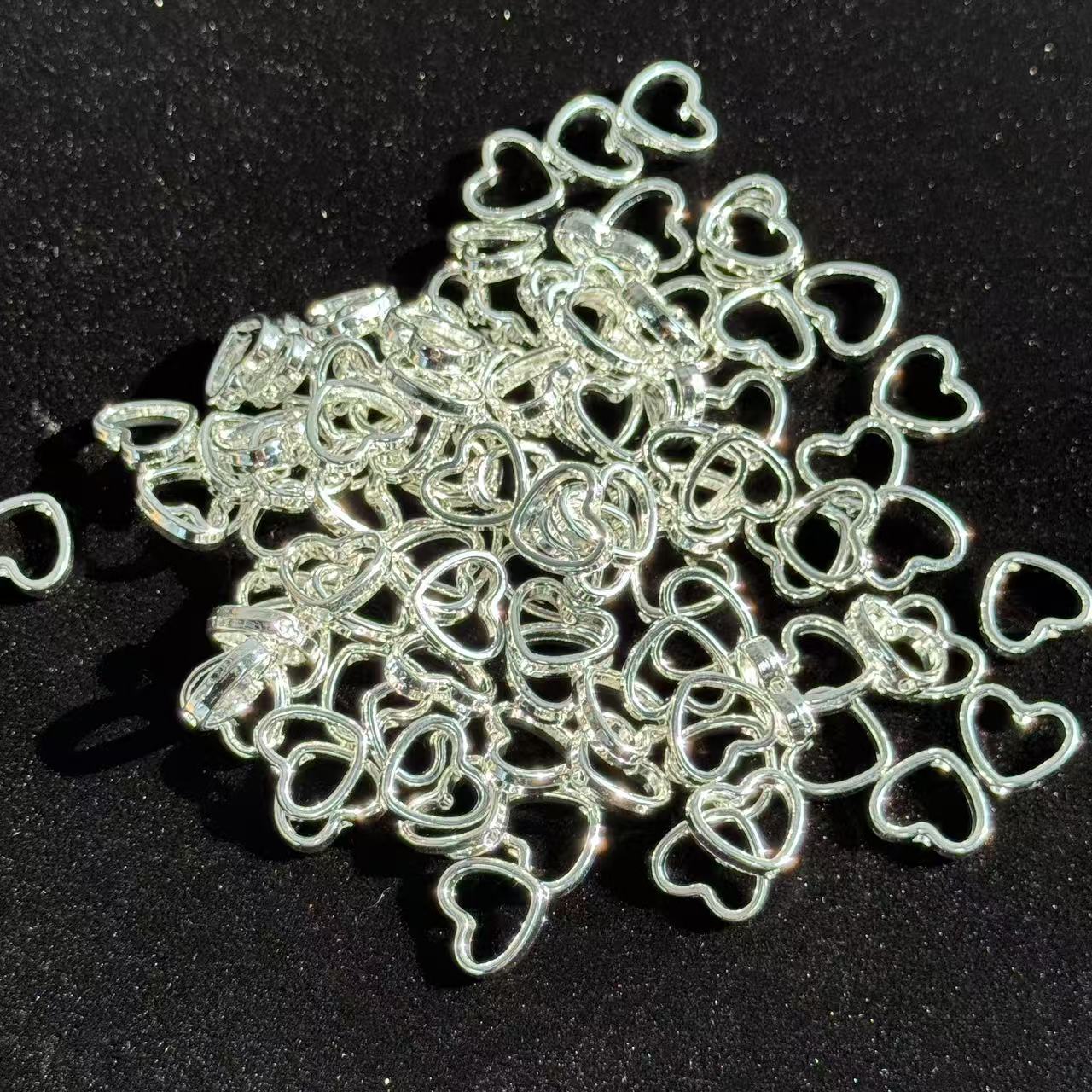 Silver heart frame 100pcs (inside7mm × outside12mm)