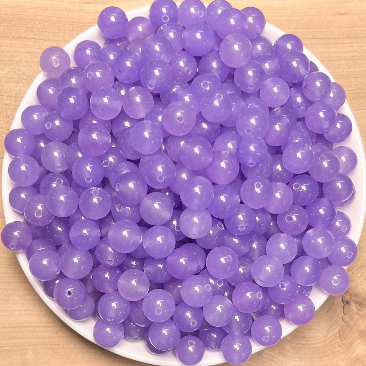 Light Purple Chalcedony(DYED) BUY 1 GET 1 FREE bead 132pcs_ 8mm 1 bow(BOGO48)