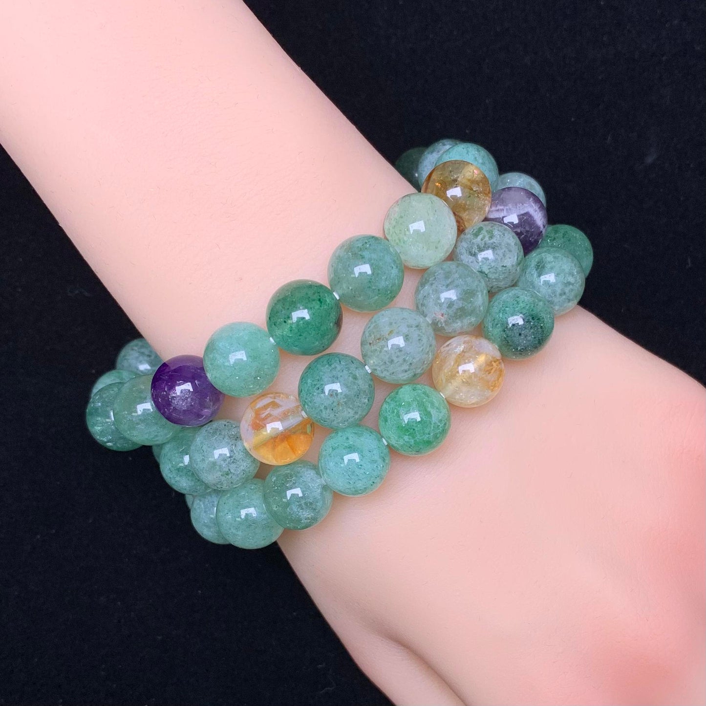 Green Strawberry Mix Quartz bracelet 10mm 1pc (SL90)