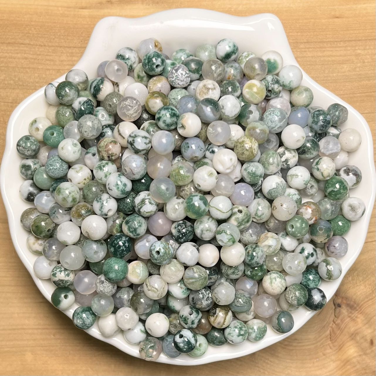 Dendritic Agate BUY 1 GET 1 FREE crystal bead 168pcs_ 1 bowl 6mm(BOGO58)