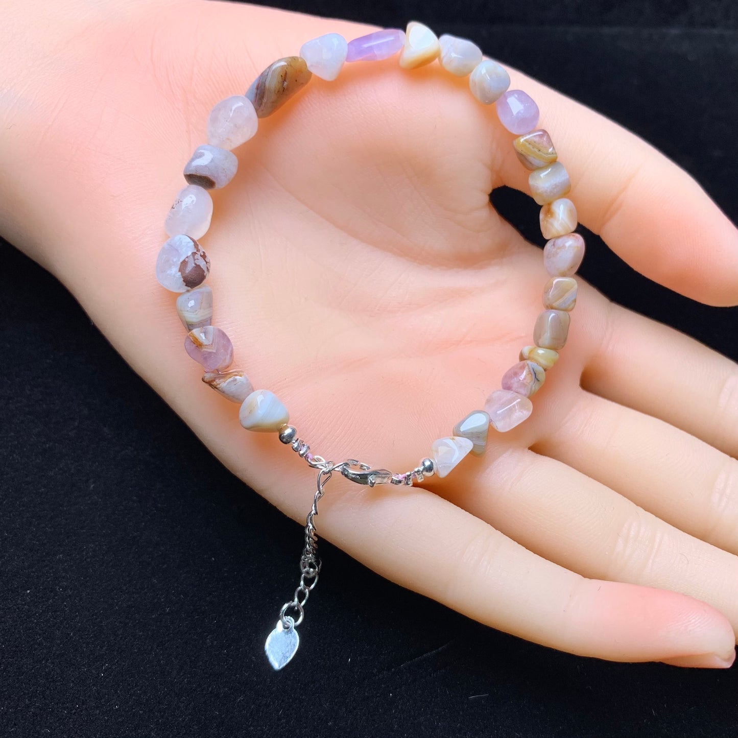 Auralite&Amethyst chip bracelet 1pc (SL831)
