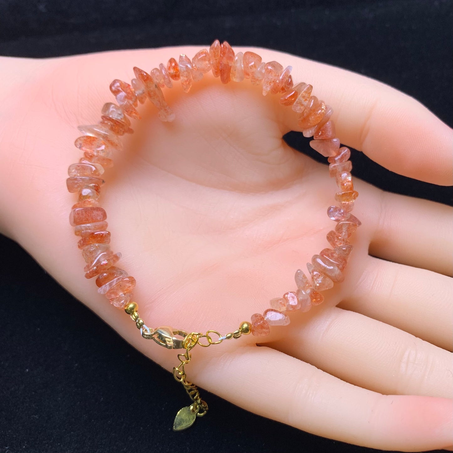 Golden Strawberry Quartz chip bracelet 1pc (SL832)