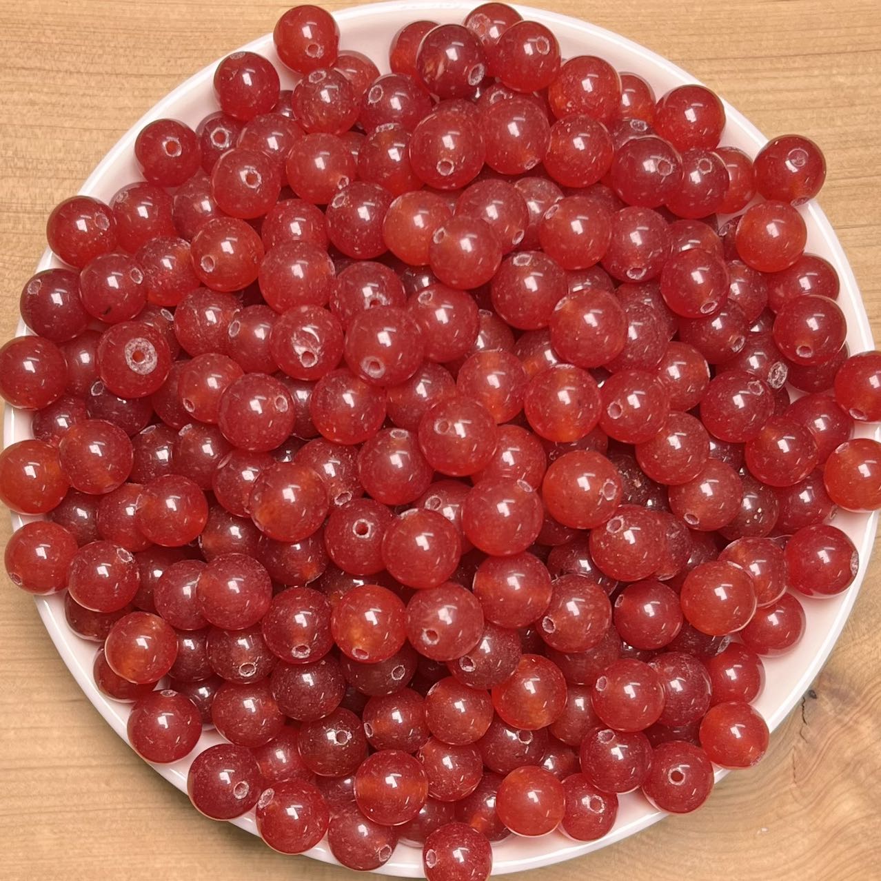 Red Chalcedony(DYED) BUY 1 GET 1 FREE bead 132pcs_ 8mm 1 bowl(BOGO50)