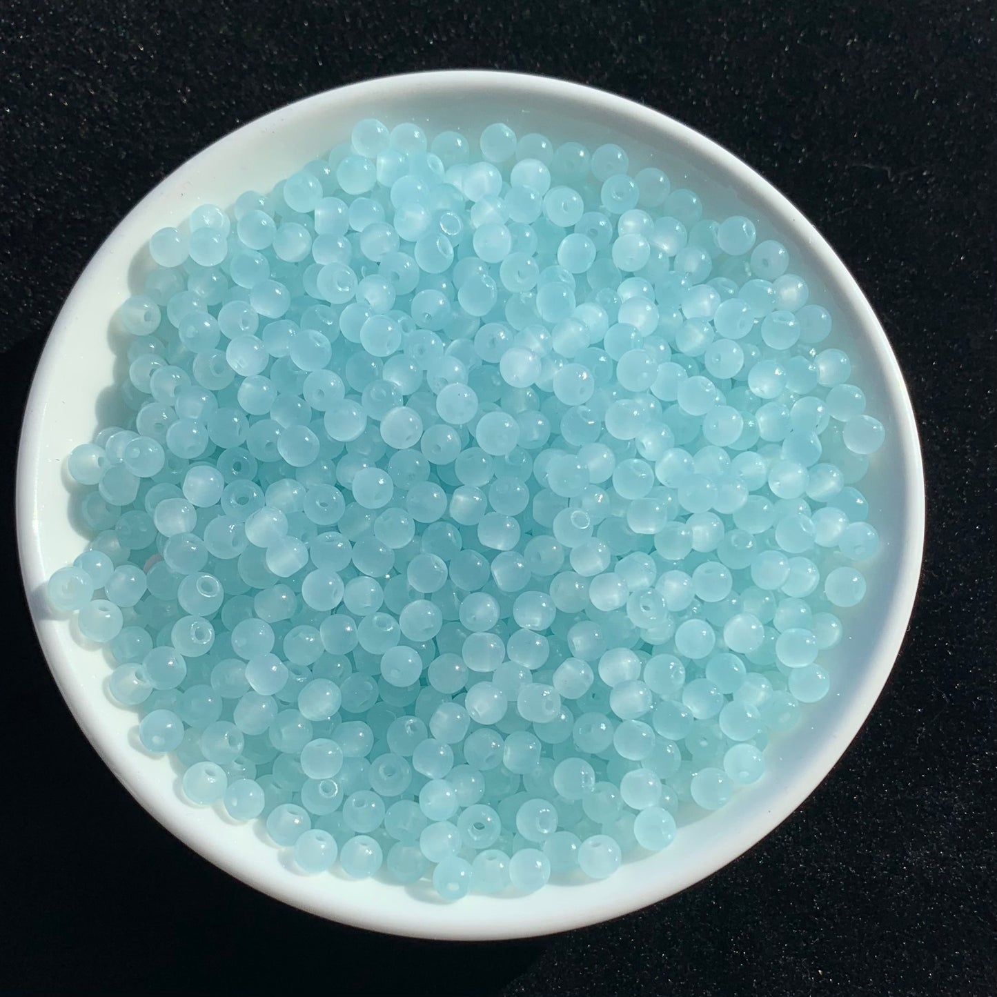 Ice Blue Glass Cat EYE 4MM BOGO 320pcs/11spoon——BUY 1 GET 1 FREE bead (BOGO96)