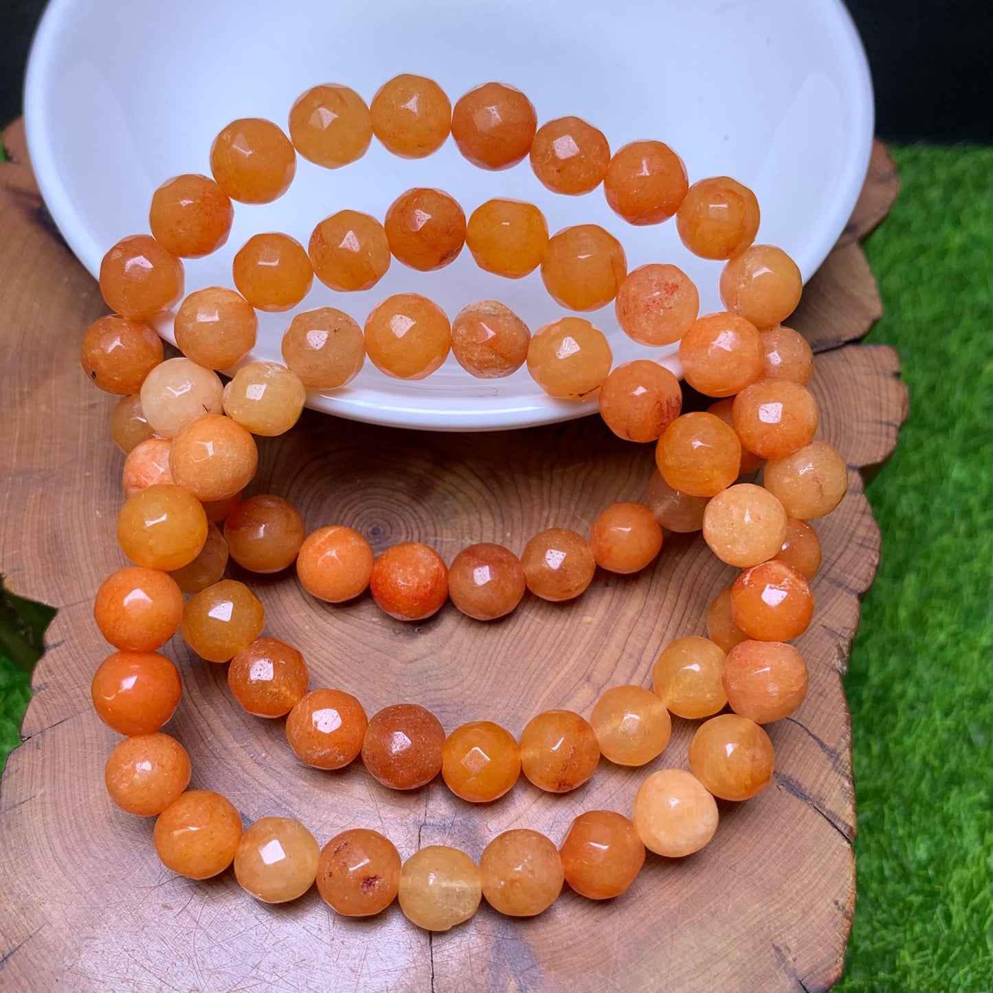 Orange Chalcedony Facet (DYED) bracelet 8mm 1pc (SL135)