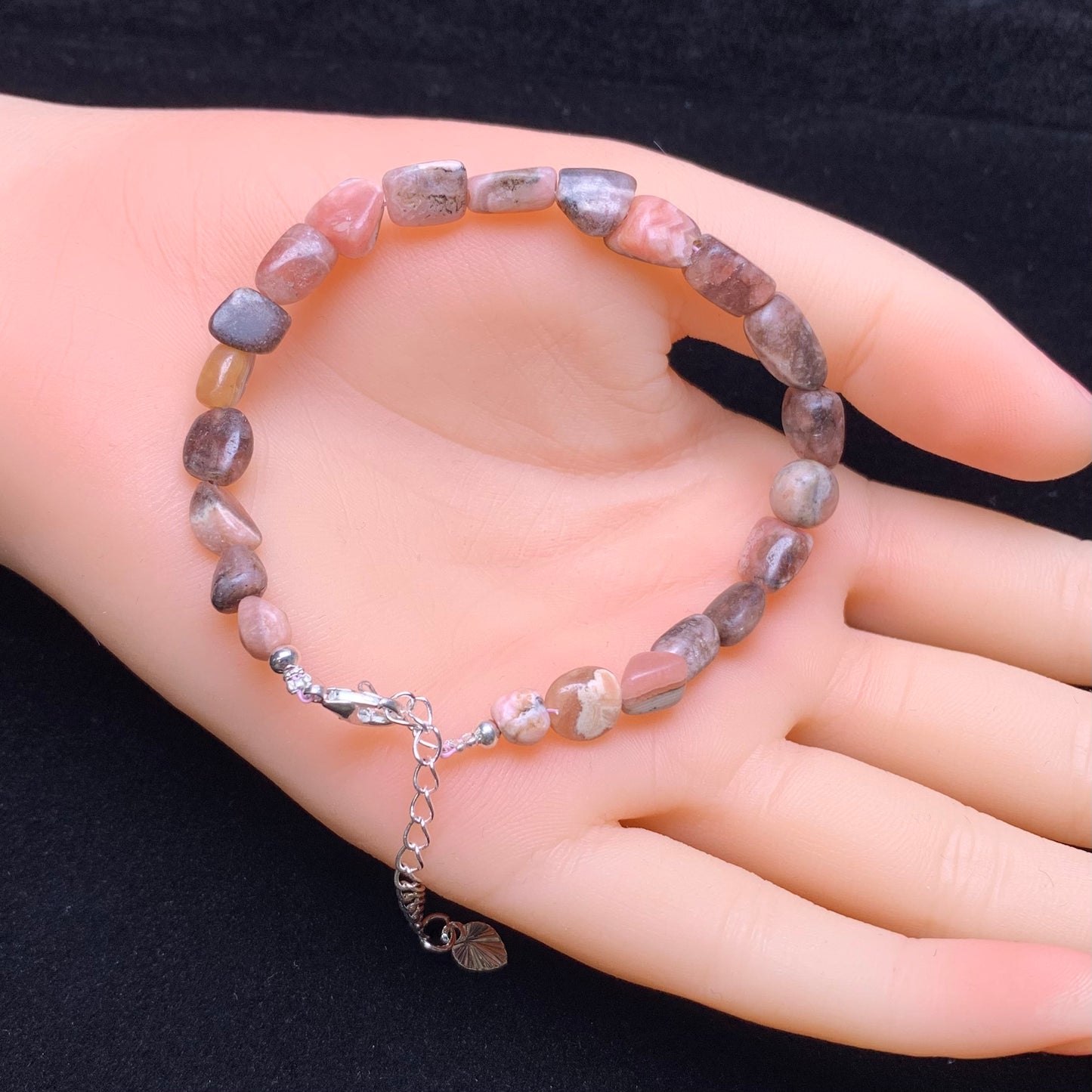 Rhodochrosite chip bracelet 1pc (SL828)