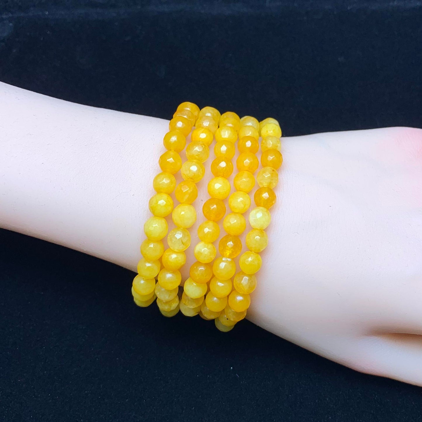 Lemon Chalcedony Facet(dyed) bracelet 6mm 1pc (SL67)
