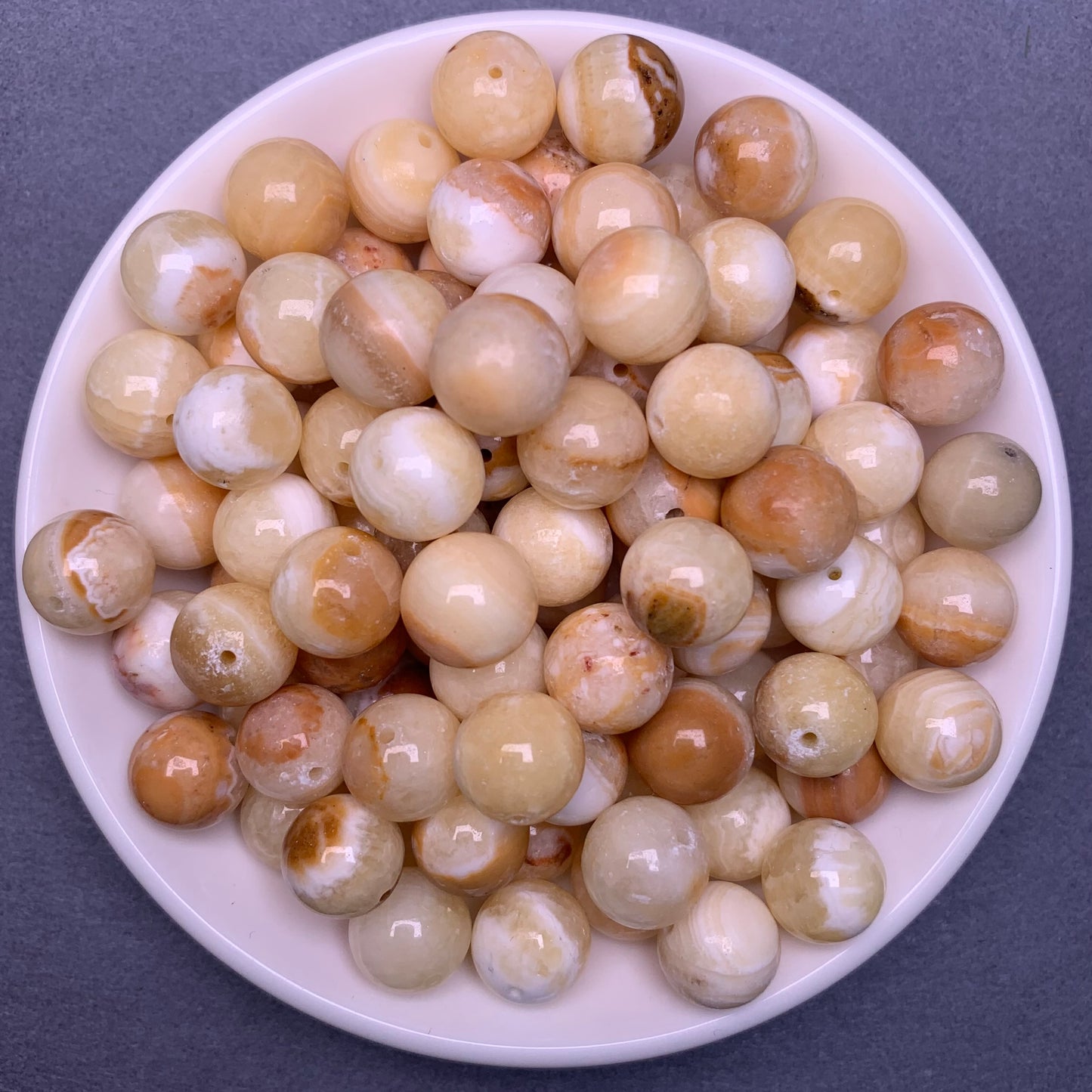 Bee calcite bead 76pcs-11-11.8mm/4spoon (JAS29)