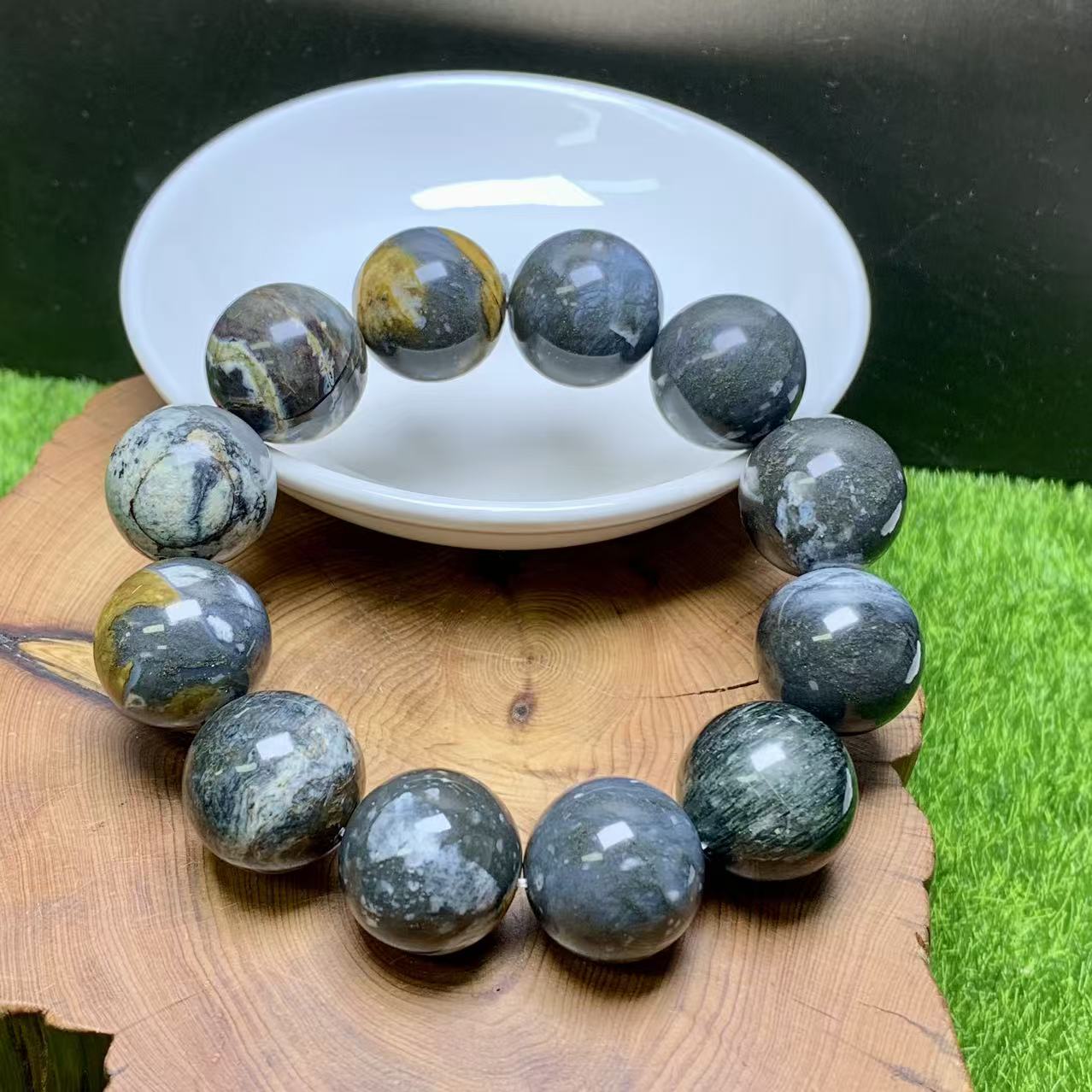 Galaxy Agate(blue opal symbiosis)bracelet 1pc (12mm-19mm)