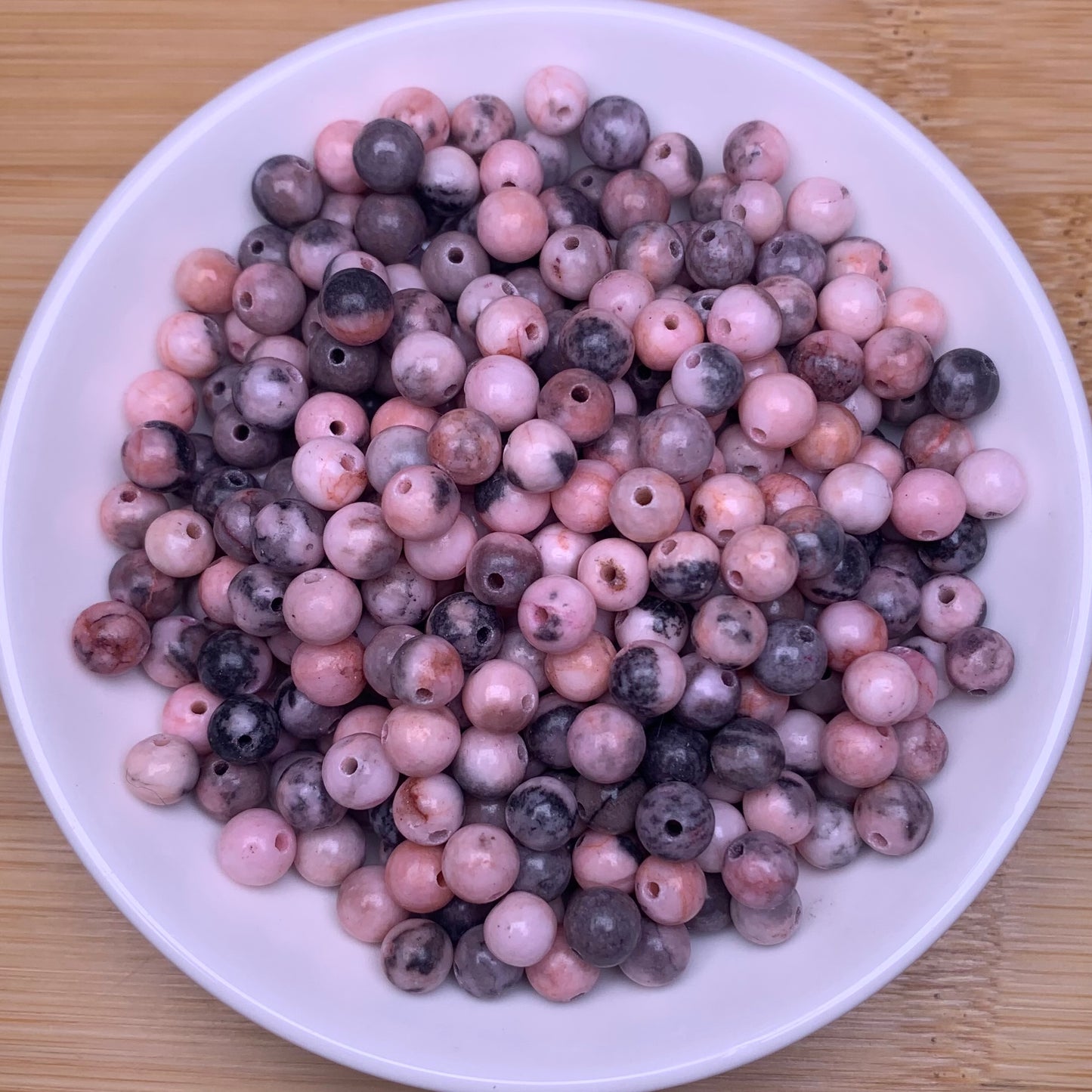 Pink Zebra Jasper BUY 1 GET 1 FREE bead 168pcs_ 6mm 1 bowl(BOGO64)