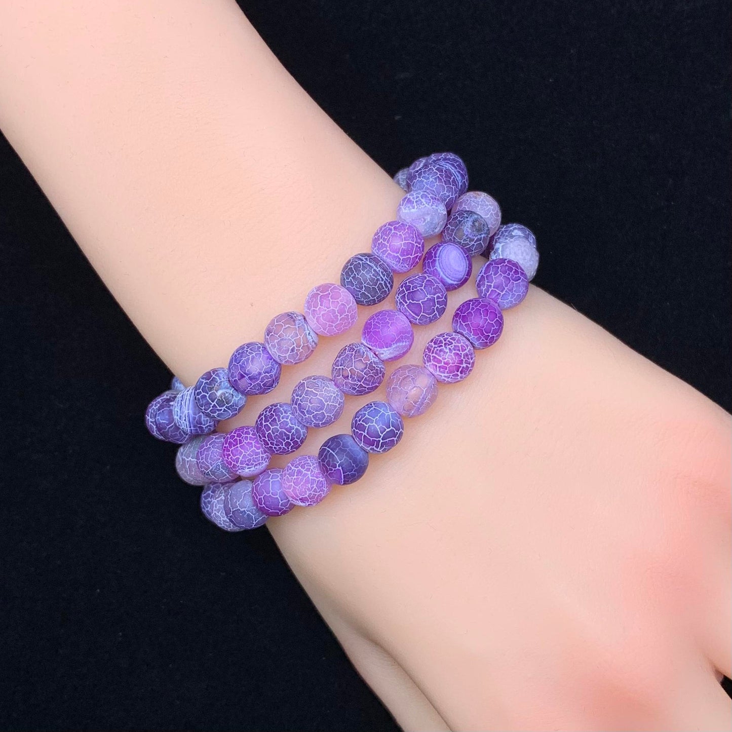 Purple Lavender Flower Agate (dyed) bracelet 8mm 1pc(SL129)