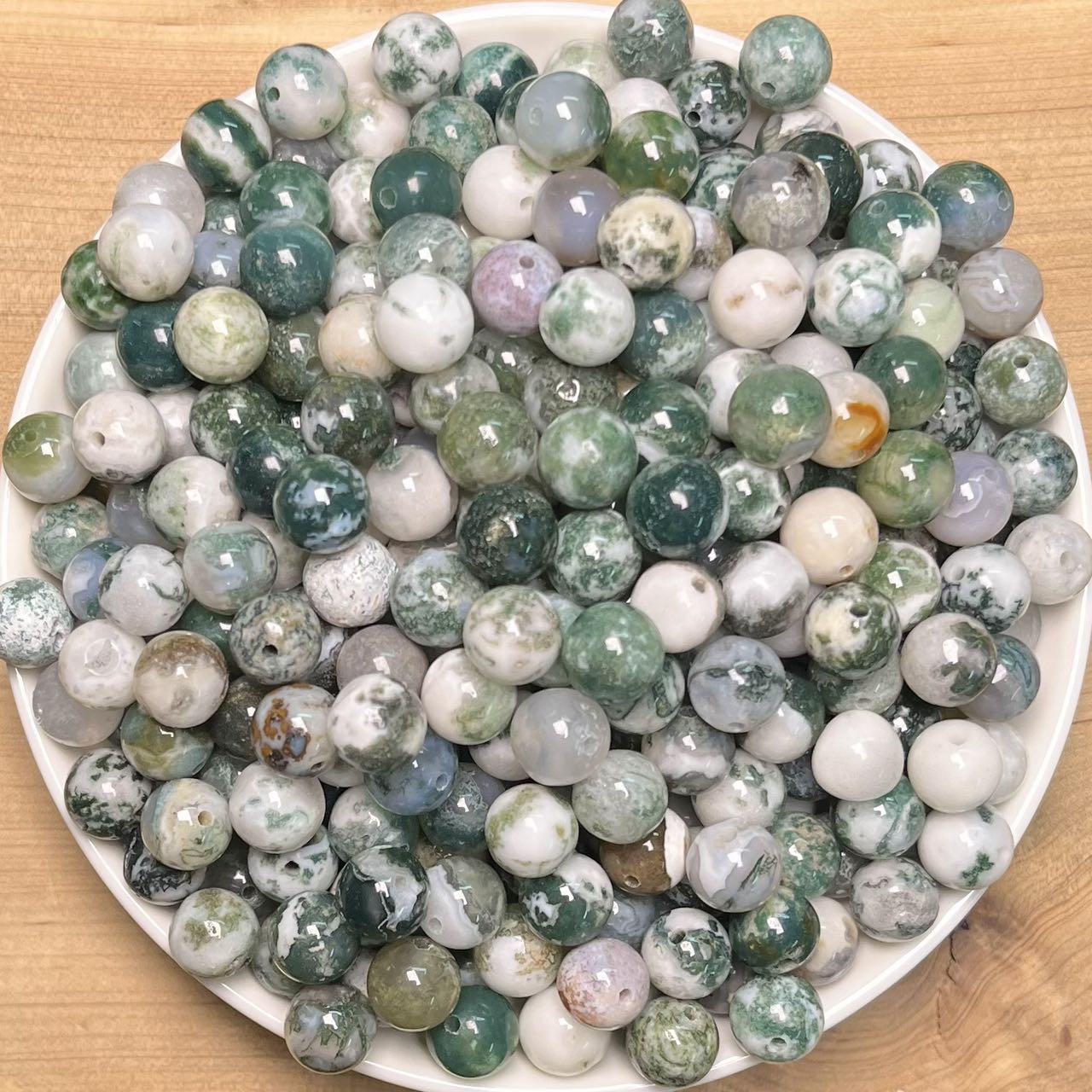 Dendritic Agate BUY 1 GET 1 FREE bead 132pcs_ 8mm 1 bowl(BOGO54)