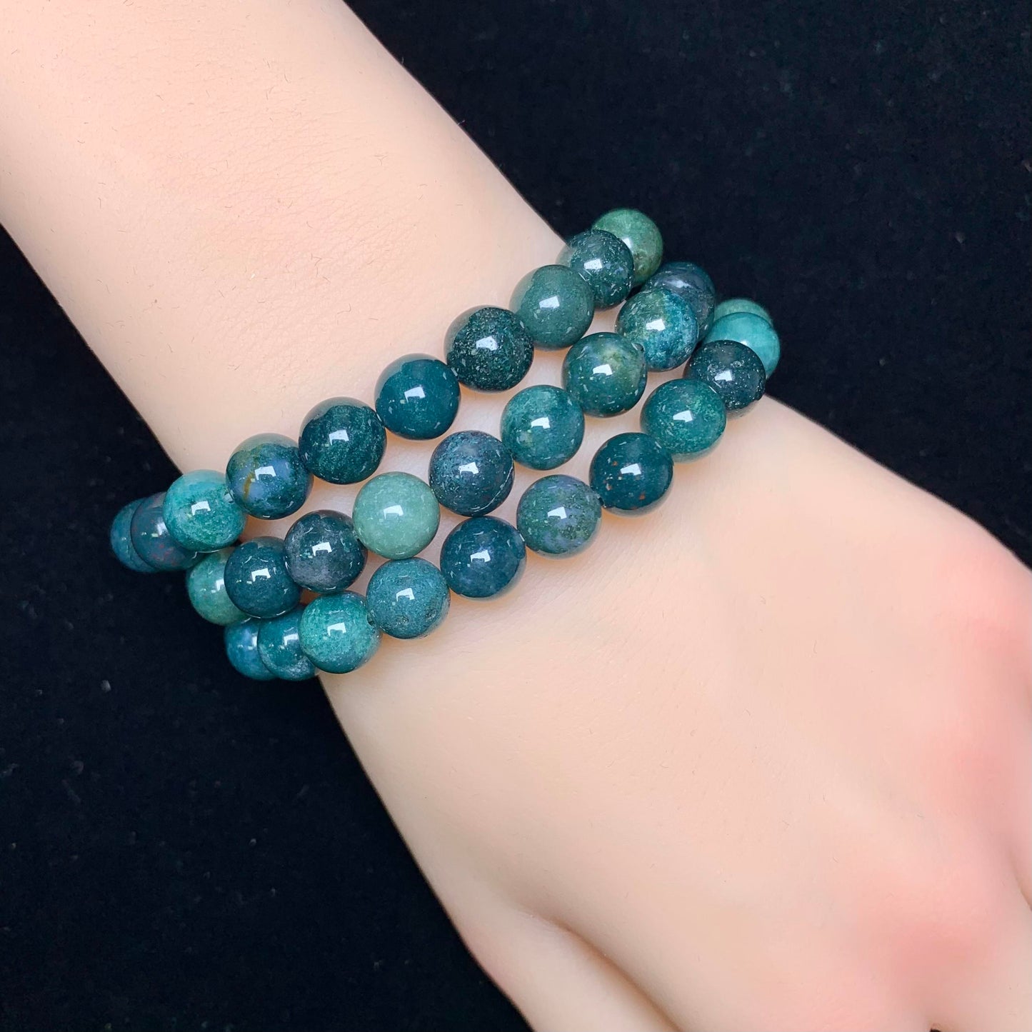 Moss agate bracelet 8mm 1pc (SL137)