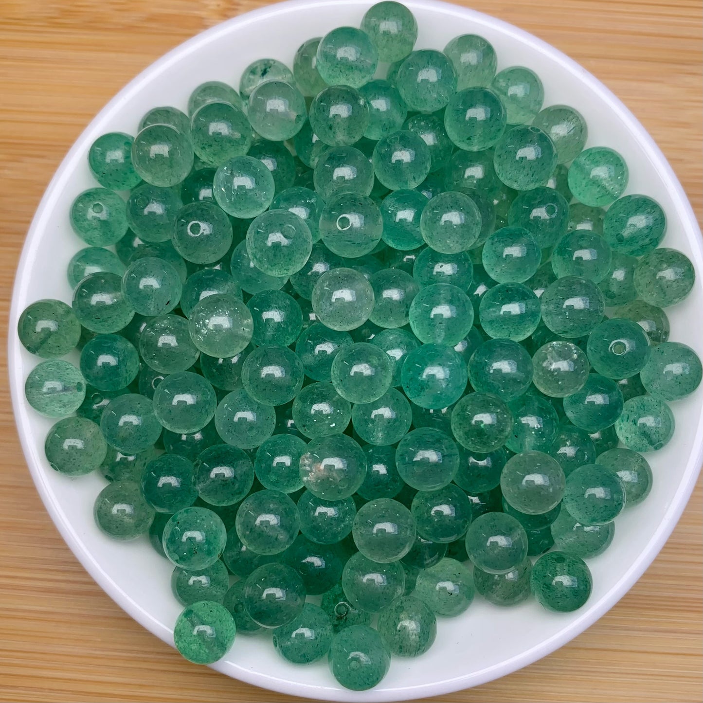 (HQ)Green Strawberry Quartz bead 132pcs_ 1 bowl 7-8mm(VIP76)