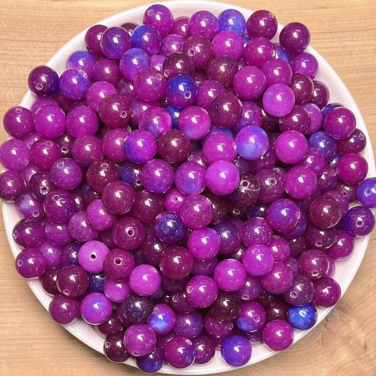 Shugilite Chalcedony(DYED) BUY 1 GET 1 FREE bead 132pcs_ 8mm 1 bowl(BOGO45)