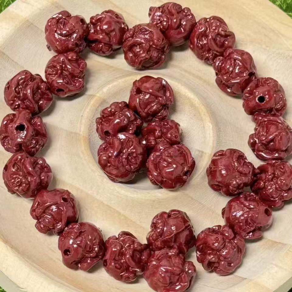 Cinnabar Carving charm-felicity
