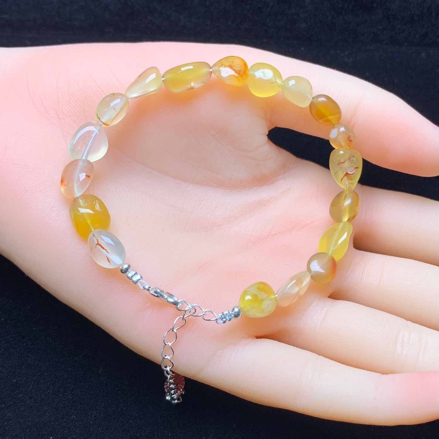 Yellow Agate (dyed) freeform bracelet 1pc (SL826)