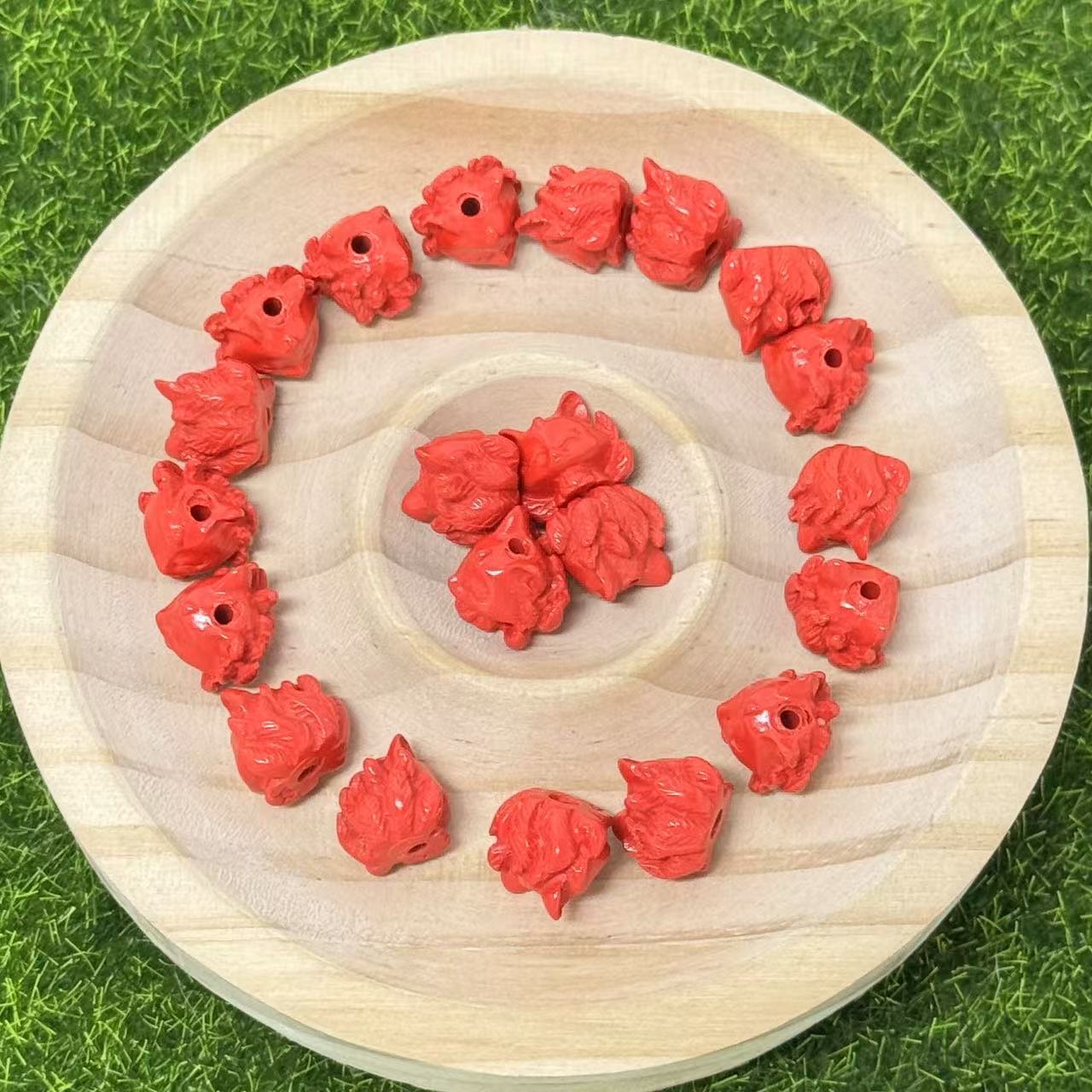 Cinnabar Carving charm-felicity
