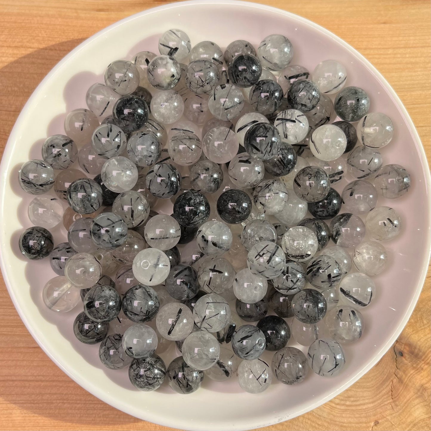 Black rutile bead 115pcs_ 1 bowl 8mm(VIP3)