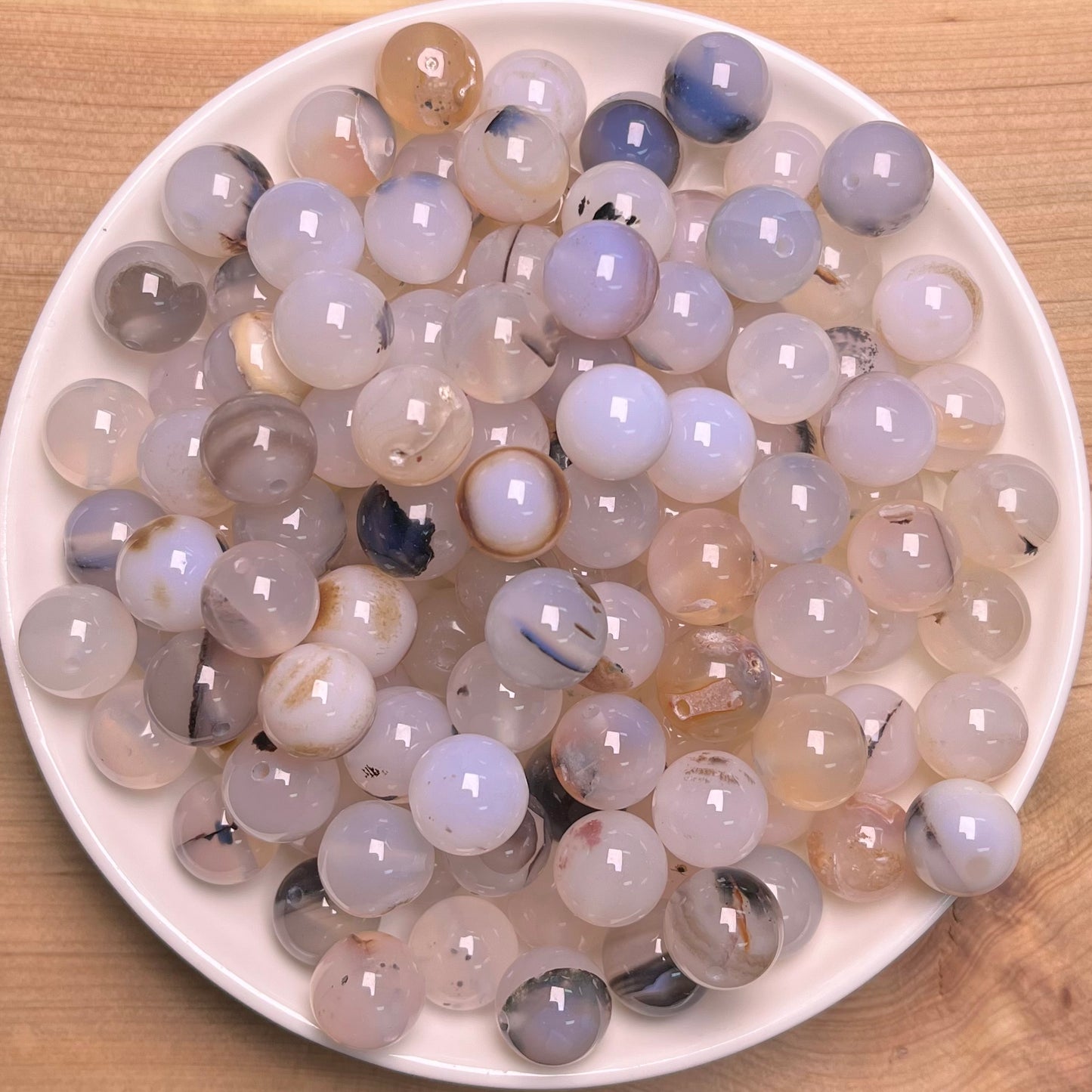 Black Flower Agate bead 108pcs_ 1 bowl 10mm (TEN3)