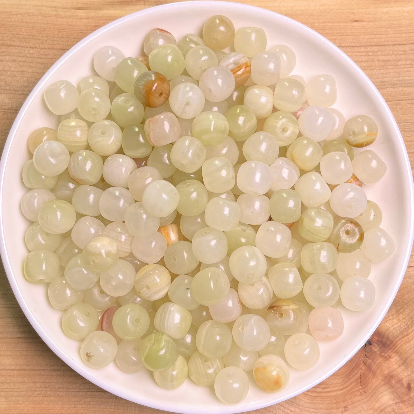 Afghan Jade bead 132pcs_ 1 bowl 8mm(OLD5)