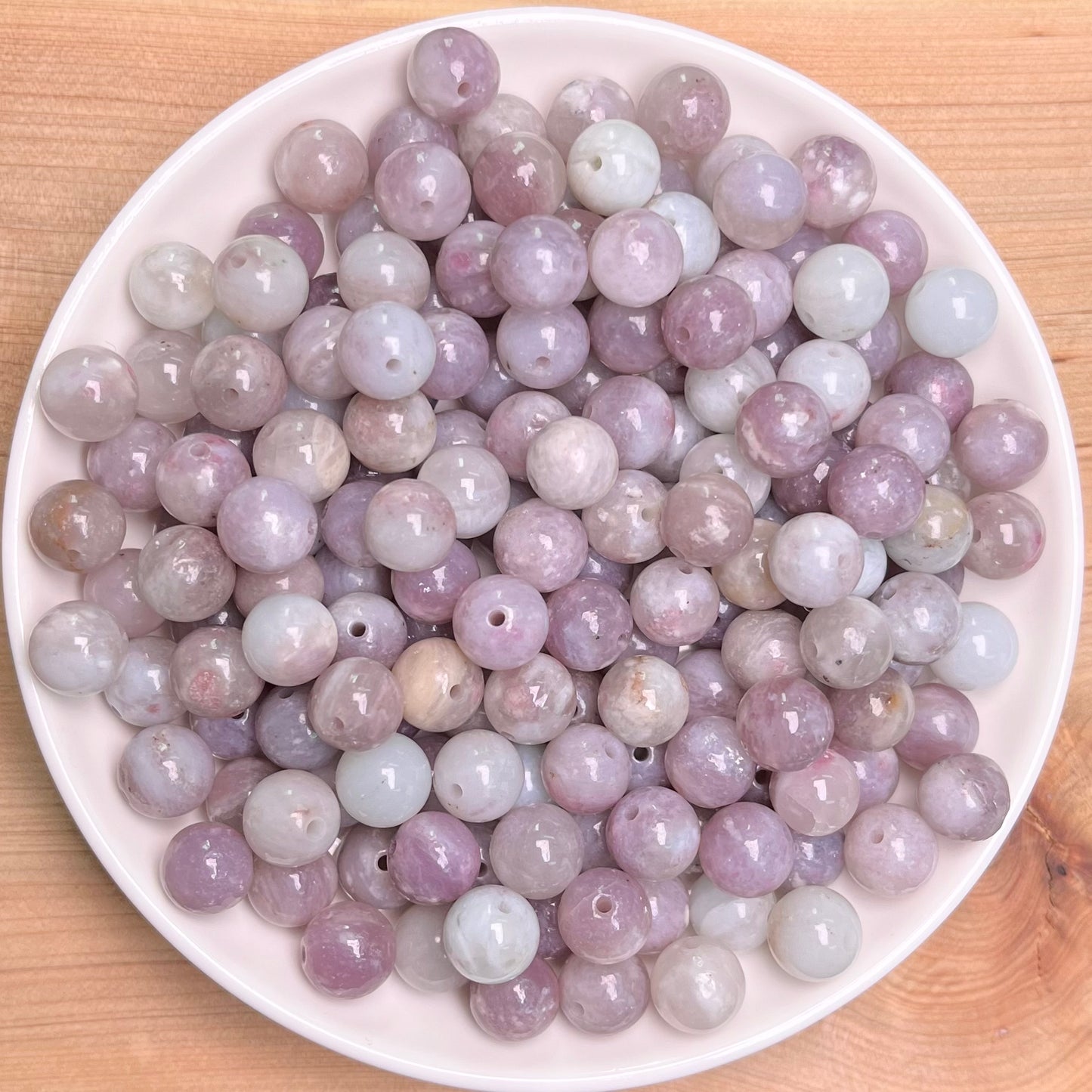 Pink tourmaline bead 132pcs_ 1 bowl 7.5-8mm(NAT9)