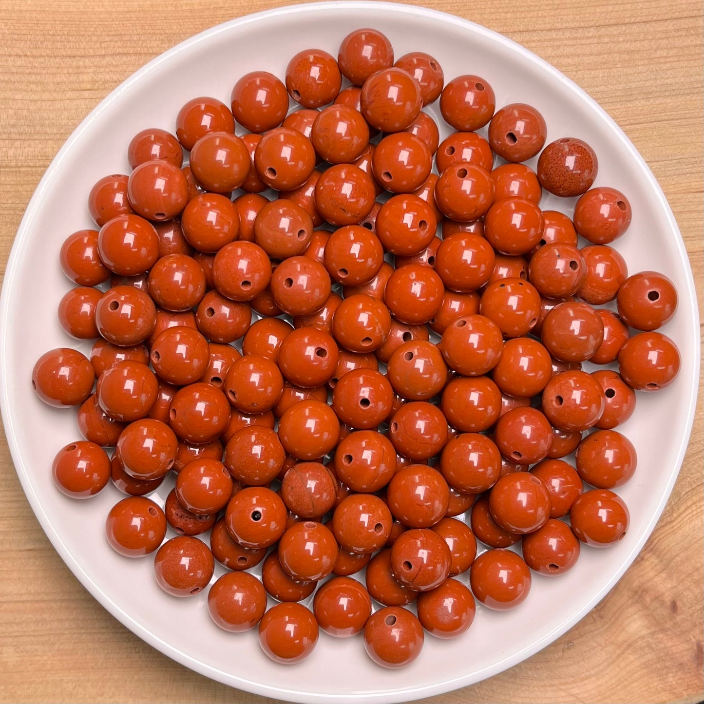 Cuenta de jaspe rojo 132pcs_ 1 tazón 8mm(JAS5)