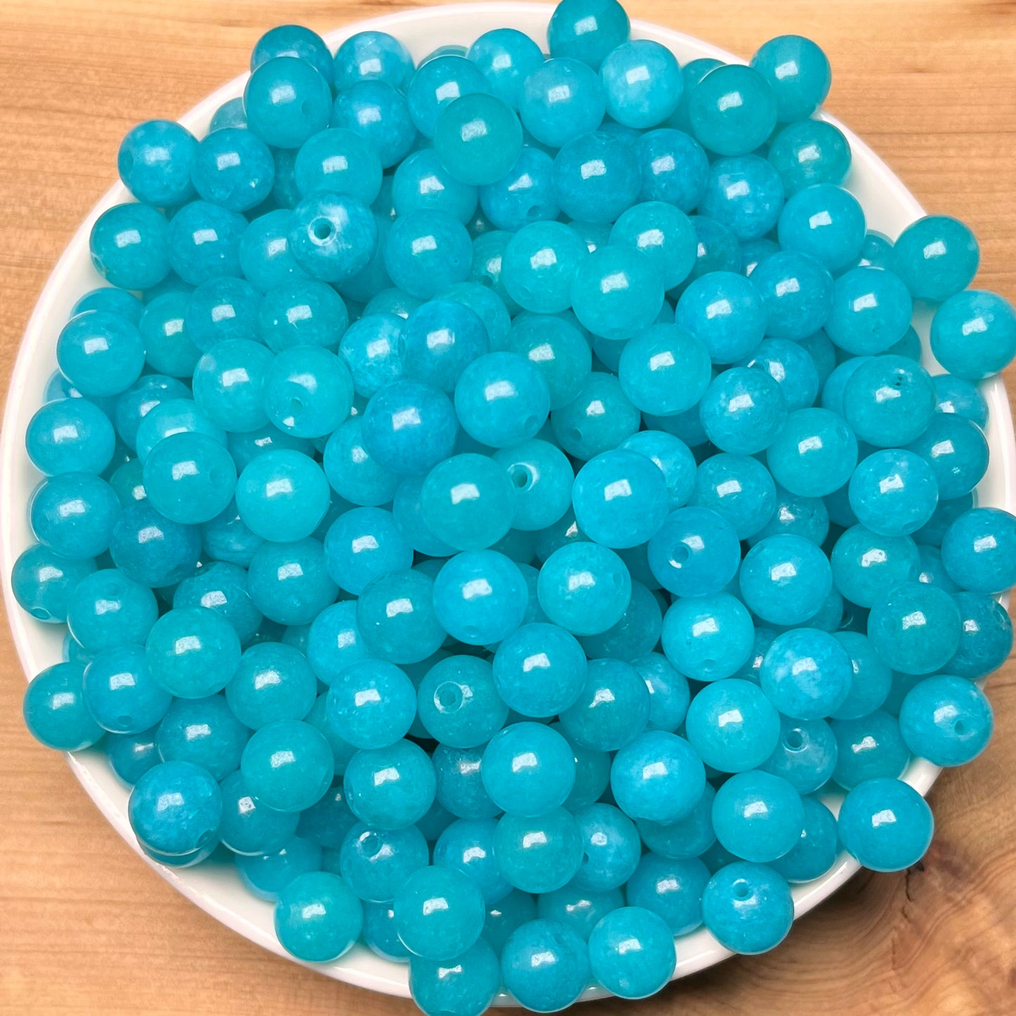 Amazonite Chalcedony(DYED) (New) BUY 1 GET 1 FREE bead 132pcs_ 8mm 1 bowl(BOGO2)