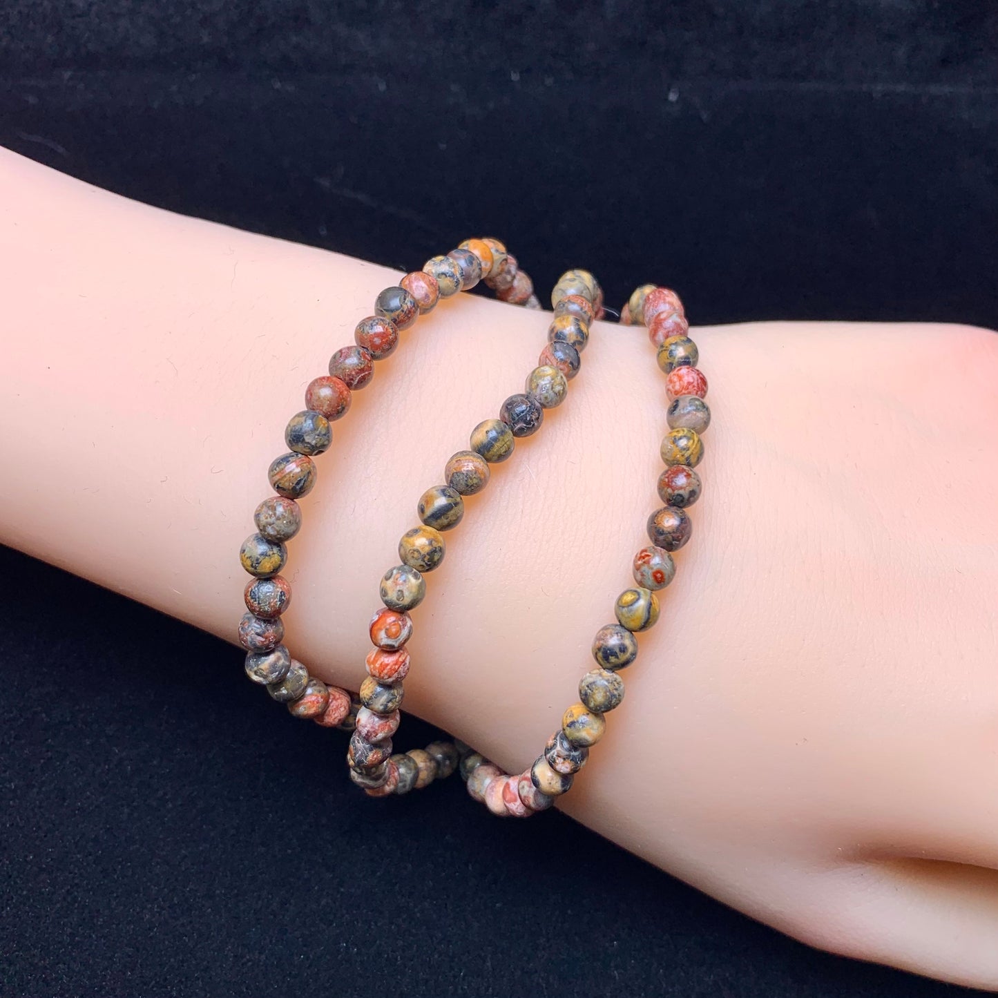Leopard Jasper 3circle bracelet 4mm 1pc (SL752)