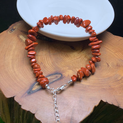 Red Jasper chip  bracelet 1pc (SL830)