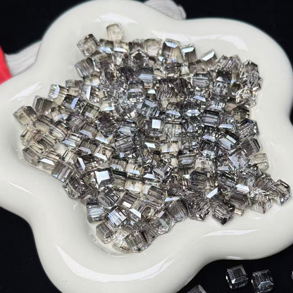 Grey Cube Glass Beads 7mm (GL 4)