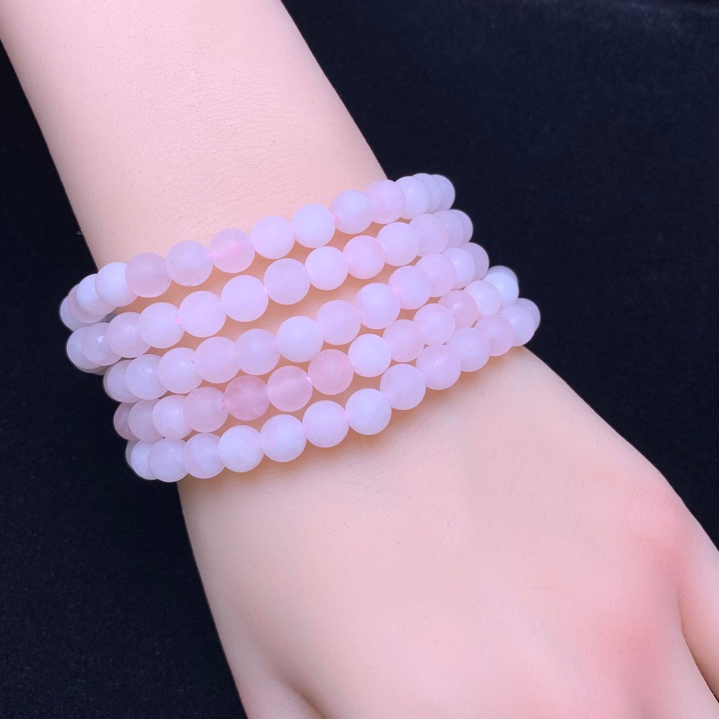 Matt Rose Quartz bracelet 6mm 1pc(SL40)