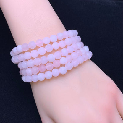 Matt Rose Quartz bracelet 6mm 1pc(SL40)