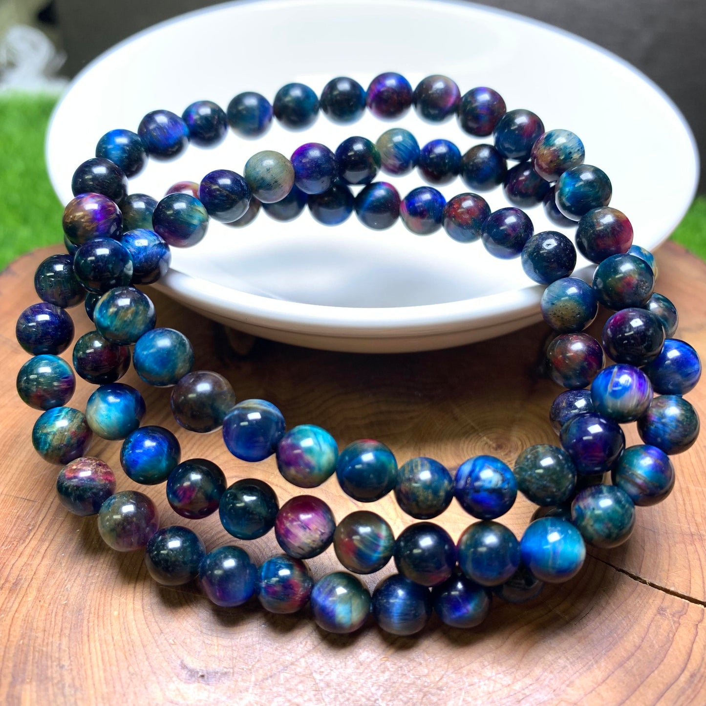 Galaxy tiger eye(DYED) bracelet 6mm 1pc(SL17)