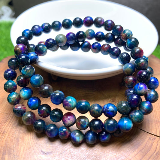 Galaxy tiger eye(DYED) bracelet 6mm 1pc(SL17)