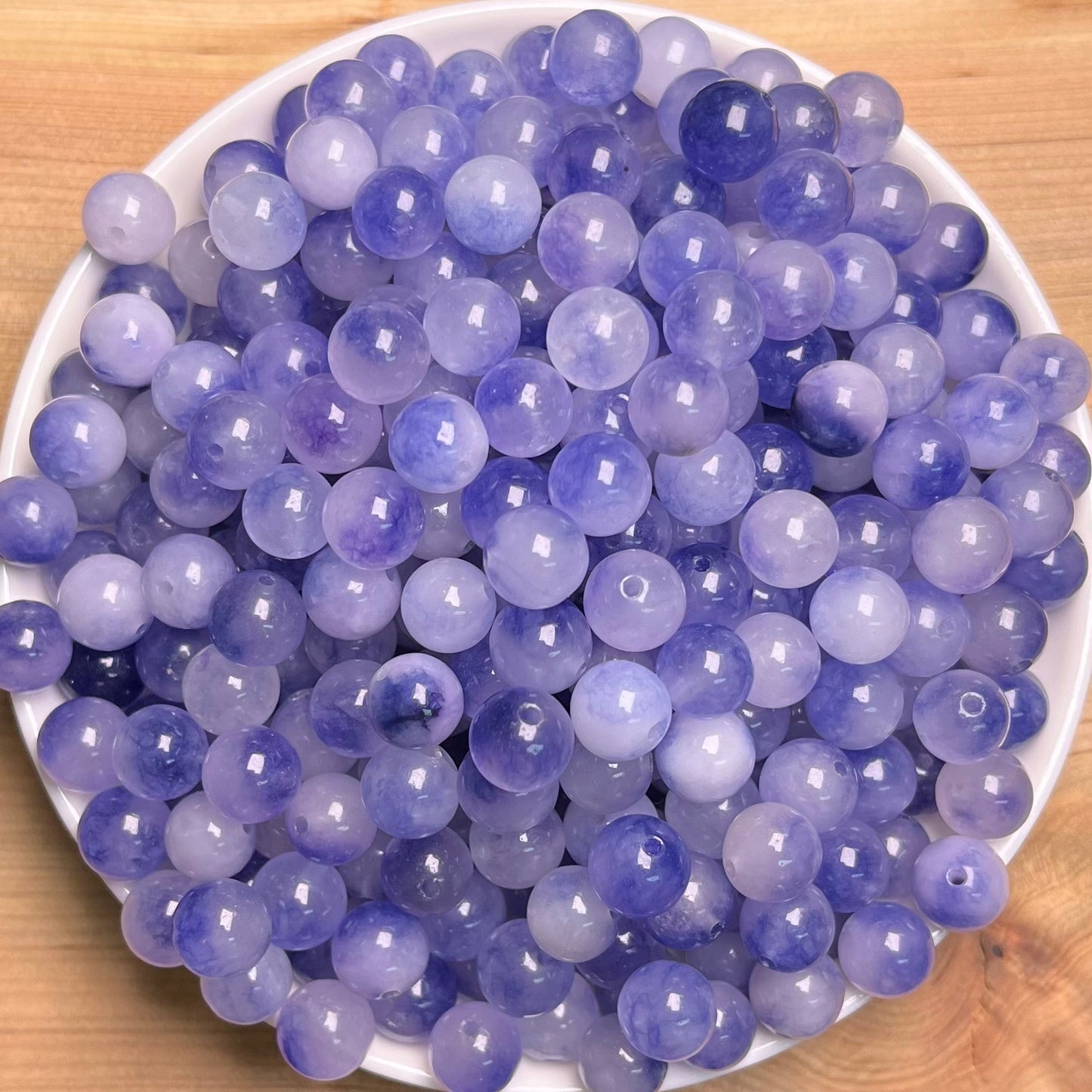 Blue Ice Chalcedony(DYED) BUY 1 GET 1 FREE bead 132pcs_ 8mm 1 bowl（BOGO8）